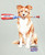Lands' End Dog Holding American Paddle Tee, Gray, X-Large