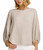 Matty M Women's Linen Blend 3/4 Sleeve Top, Oatmeal, X-Large