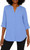 Mario Serrani Women's Button Front Blouse, Blue, Small