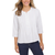 Lands' End Women's Pintuck 3/4 Sleeve Top, White, Large