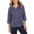 Lands' End Women's Pintuck 3/4 Sleeve Top, Navy, Large