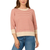 Adrianna Papell Women's 3/4 Three Quarter Sleeve Stripe Knit Sweater, Pink, X-Large