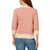Adrianna Papell Women's 3/4 Three Quarter Sleeve Stripe Knit Sweater, Pink, X-Large