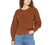 Gap Women's Roll Neck Textured Sweater, Brown, 2X-Large
