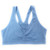 Hanes Women's Cozy Seamless Wire-Free Bra, Denim Blue Heather, Large