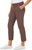 Kirkland Signature Women's Elastic Waistband Travel utility Pant, Brown, 2