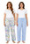 GAP Women’s Relaxed Fit Cotton PJ Pant, 2-Pack, Blue, Large