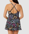 Lands' End Women's Floral One Piece Swimsuit Dress, Black, X-Large