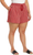 Briggs Women’s Linen Blend Pull-On Summer Shorts, Red Stripe, Medium