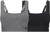 PUMA 2 Pack Seamless Sports Bra Square Neck Design, Black/Gray, Small