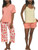 Felina Women's 4 Piece Cotton PJ Sleep Set, Strawberry Ice, 3X
