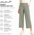 Eddie Bauer Women's Traveler Wide Leg Crop Pant, Green, Large