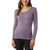 32 Degrees Heat Women's Long Sleeve Scoop Neck, White/Purple, Small
