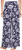 Three Dots Women's Pull-On Wide Leg Pant Pockets, Navy Sketched Peony, X-Large