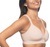 Felina Women's 2 Pack Adaptive Cup Wire Free Bra, Nude/Black, Large