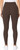 Mondetta Women's High Rise Ribbed Legging Pant with Pockets, Brown, Small