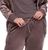 Felina Women's 2 Piece Velour Track Suit Lounge Set, Taupe, Medium