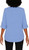 Mario Serrani Women's Button Front Blouse, Blue, Large