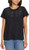 Ella Moss Women's Short Sleeve Embroidered Top, Black, Medium