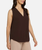 Matty M Women's Sleeveless V-Neck Blouse, Chocolate, Medium