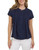 Lands’ End Women’s Navy Polka Dot Pintuck Knit Henley Top, Navy, Medium