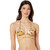 BCBG MAXAZRIA Women's Strappy Halter Tri Top Bikini Bra, Gold, 6