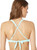 BCBG Plunging V-Neck Shirred Solid Color Triangle Bra Bikini Top, Aqua, 6