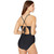 Athena Women's V-Neck One Piece Swimsuit, Solids Black, 16