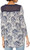 Lucky Brand Women's Printed Woven Mix Top, Blue/Multi, Small