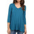 Karen Kane Women's Shirred Contrast Back Top, Blue, Small