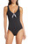 Tommy Bahama Gingham Reversible One-Piece Swimsuit, Black/ White, 10