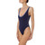 Stella McCartney Scoop-Neck Contrast Trim One-Piece Swimsuit, Dark Blue, Large
