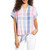 Tommy Bahama Padma Plaid Tie Front Top, Infinity Sky, S