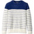 Toobydoo Girl's Faux Mohair Sweater, Navy/White Striped, 3T