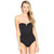 Tommy Bahama Women's V-Front Bandeau One-Piece Swimsuit, Black, 6