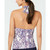 Calvin Klein Women's Ruched Halter Tankini Top, Python Print, Medium