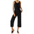 Tommy Bahama Women's Slub Knit Cropped Jumpsuit, Black, Small