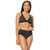 Tommy Bahama Pearl Solids Twist Front Bra Bikini Top, Black, LD/DD