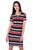 Desigual Women's Dreams Striped Dress, Navy/Red/White, Medium