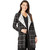 Vince Camuto Plaid Open Front Maxi Cardigan, Black/White, Petite X-Small