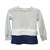 Crewcuts Girl's Long Sleeve Fur Trim Shirt, Grey/White/Navy, 6-7