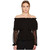 Prabal Gurung Chiffon Off The Shoulder Long Sleeve Top, Black, 8