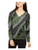 Michael Kors Womens Green Printed Long Sleeve V Neck Top Size S