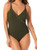Amoressa Women's Swimwear Freedom Naomi One Piece Swimsuit with Soft Cup Bra, Olive, 08