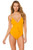 Trina Turk Cabana Solids V-Plunge One-Piece Swimsuit Mango 2