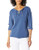 Jag Jeans Women's Petite Debbie Lace up Sweatshirt, Tile Blue, XSP