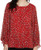 Sanctuary Womens Rylee Leopard Print Bishop Sleeve Blouse Red XS