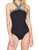 Kenneth Cole REACTION Women's Off Shoulder Banded Strap One Piece Swimsuit, Black, Small