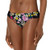 Kenneth Cole REACTION Women's Standard Side Shirred Hipster Bikini Swimsuit Bottom, Black/Floral//Bloomin Beauty, Large