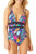 Cole of California Women's Standard Sexy One Piece Swimsuit with Open Back, cali Floral Navy, 12